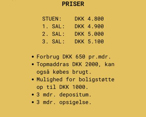 Moderne, lyse og velindrettede studieværelser fra 4.800-10.600 kr.