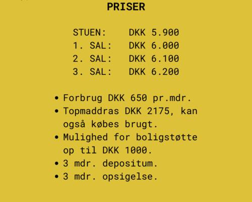 Moderne, lyse og velindrettede studieværelser fra 4.800-10.600 kr.