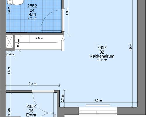 1 værelses lejlighed i Randers