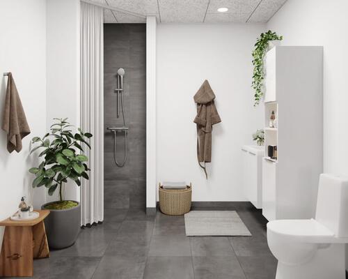 Se vores skønne 3-værelses lejebolig i Silkeborg her. Denne bolig har hævet loft. Obs. alle billeder og plantegninger er vejledende. Denne bolig er spejlvendt ift. plantegningen.