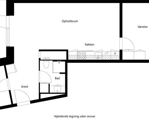 2 værelses lejlighed i Hillerød