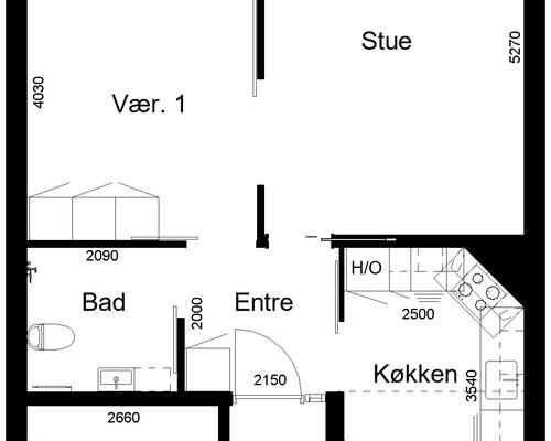 2 værelses lejlighed i Sønderborg
