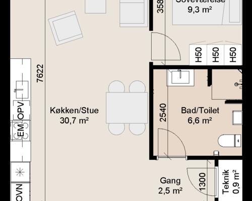 Skønt 4-værelses rækkehus med et rummeligt køkken-alrum. Obs. Alle billeder, visualiseringer og plantegninger er vejledende.