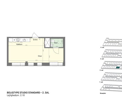 Lyst studio med plads til det hele