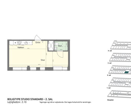 Lyst studio med plads til det hele