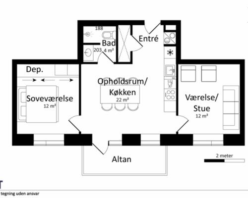 Flot nyopført 3-værelses i Strandhusene