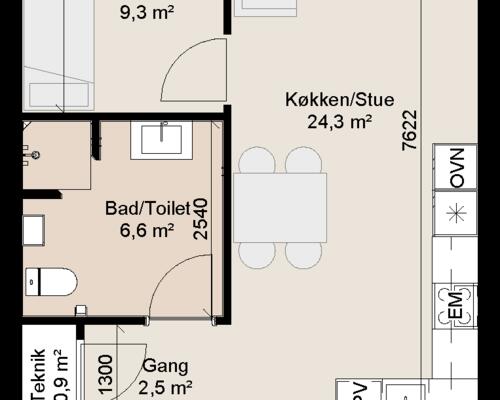 Hyggeligt 3-værelses rækkehus med gulvvarme og ventilationsanlæg. Obs. Alle billeder, visualiseringer og plantegninger er vejledende. Denne bolig er spejlvendt ift. plantegningen.