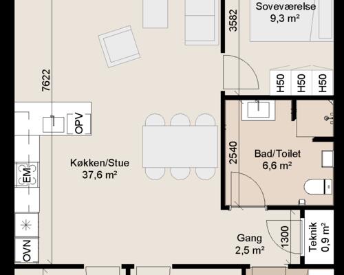 Rummeligt 4-værelses rækkehus med god plads til hele familien. Obs. Alle billeder, visualiseringer og plantegninger er vejledende.