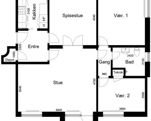 4 værelses lejlighed i Tønder