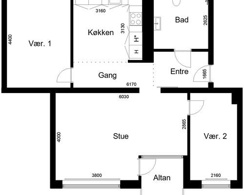 3 værelses lejlighed i Tønder