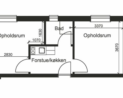 1 værelses lejlighed i Viborg