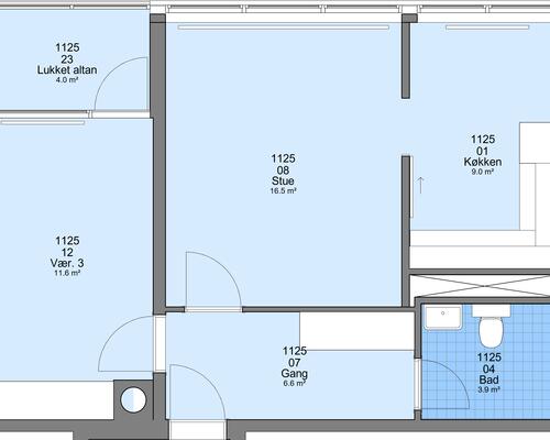 2 værelses lejlighed i Frederikshavn