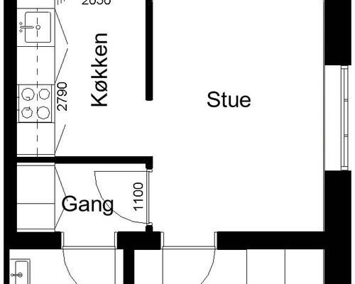 2 værelses lejlighed i Aabenraa