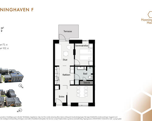 2 værelses lejlighed i Tilst