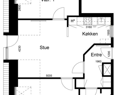 3 værelses lejlighed i Bjerringbro