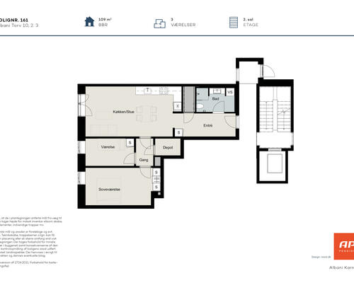3 værelses lejlighed i Odense C