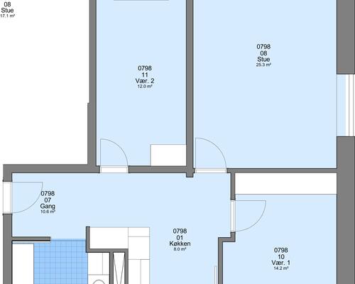 3 værelses lejlighed i Frederikshavn