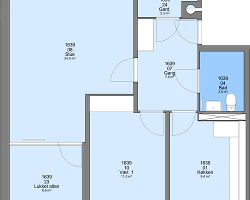 2 værelses lejlighed i Frederikshavn