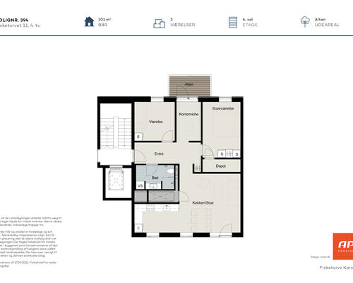 3 værelses lejlighed i Odense C