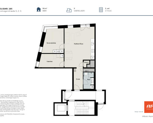 3 værelses lejlighed i Odense C