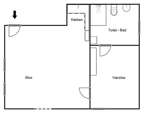 2 værelses lejlighed i Hobro