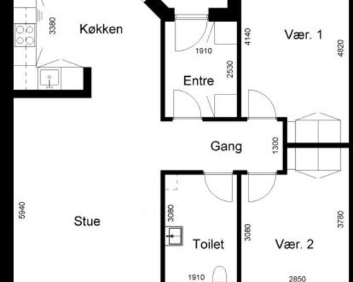 3 værelses lejlighed i Roslev