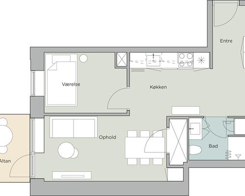 2 værelses lejlighed i Aalborg