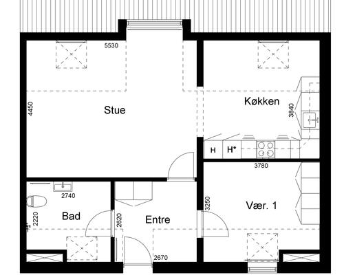 2 værelses lejlighed i Viborg