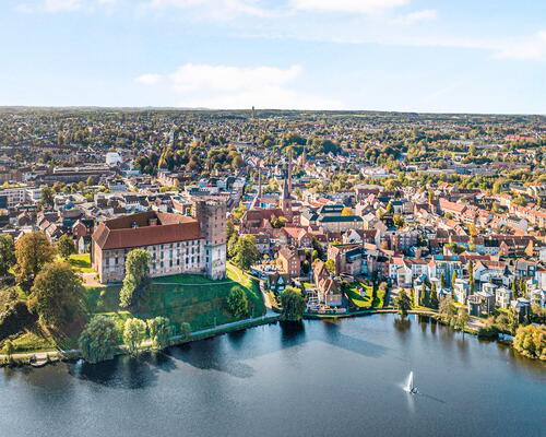 Fantastisk udsigt over Kolding og slotsøen!
