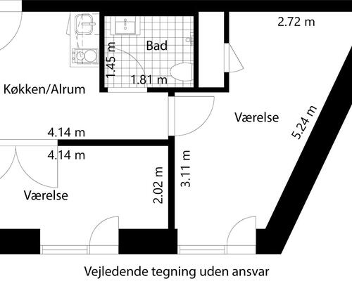 2 værelses lejlighed i Valby
