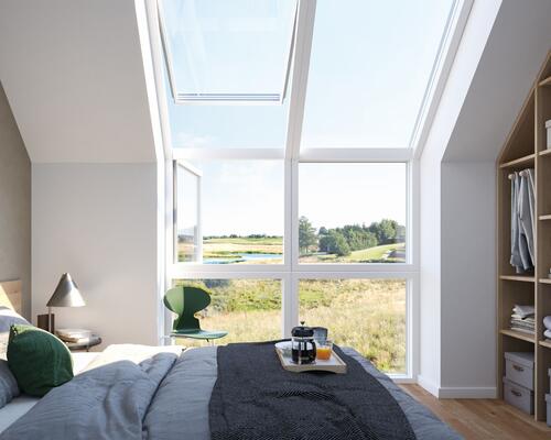 Nyopført enderækkehus med udsigt til grønt område med lille sø og tæt på Aarhus