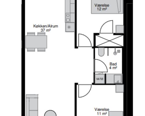 3 værelses lejlighed i Aalborg