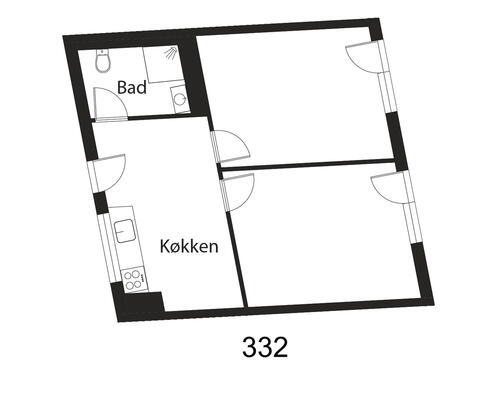 2 værelses lejlighed i København NV
