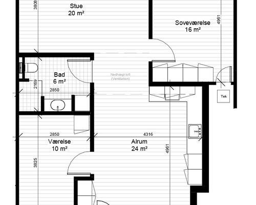 3 værelses lejlighed i Køge