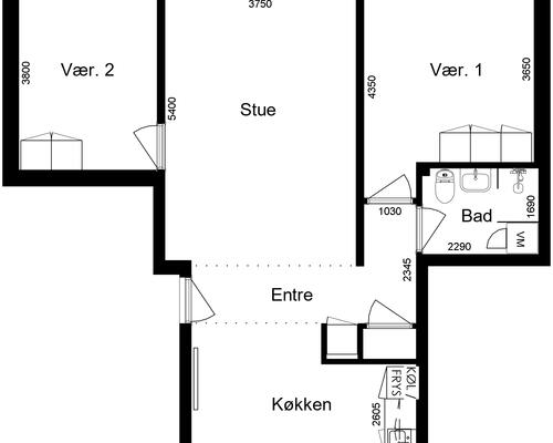 3 værelses lejlighed i Vinderup