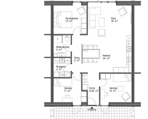4 værelses hus i Middelfart