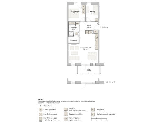 3 værelses lejlighed i Risskov