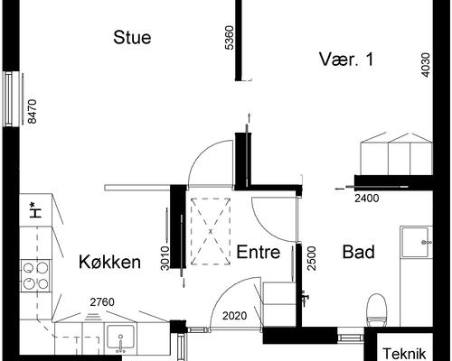 2 værelses hus i Rødding
