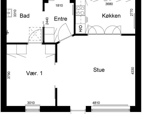 2 værelses lejlighed i Hobro