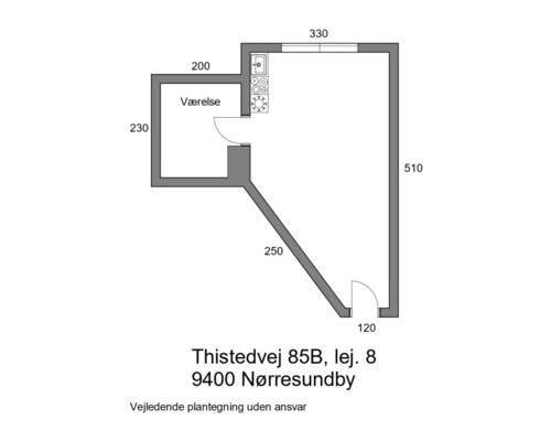 1 værelses lejlighed i Nørresundby