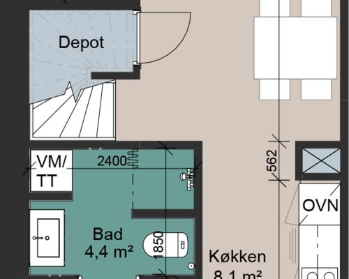 Stort 4-værelses rækkehus med egen terrasse.