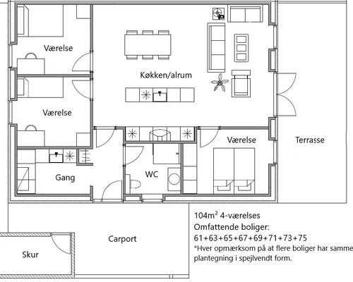 4 værelses hus i Kjellerup