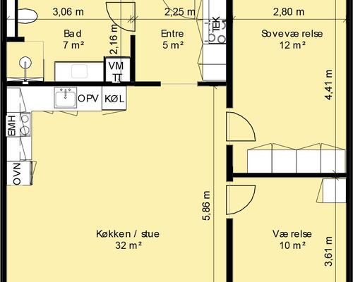 Ny opført lejlighed 1.sal