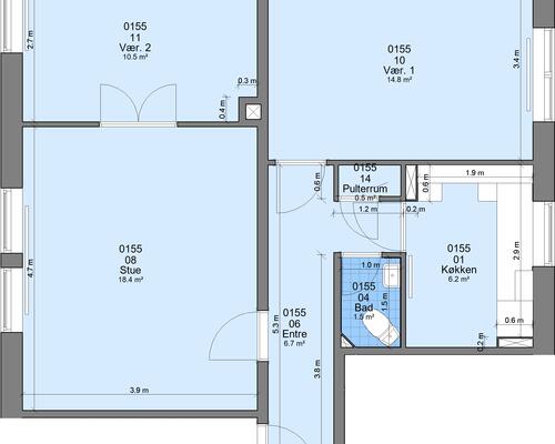 3 værelses lejlighed i Randers