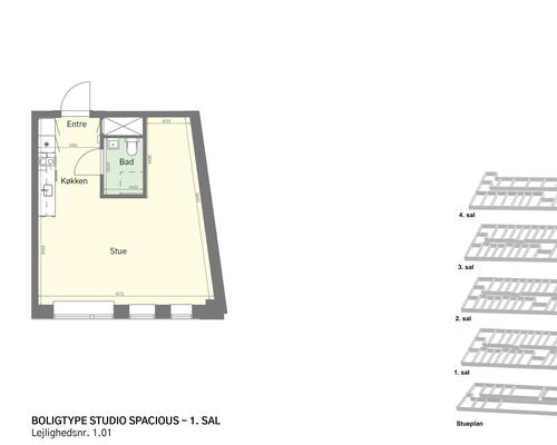 Lyst studio med plads til det hele
