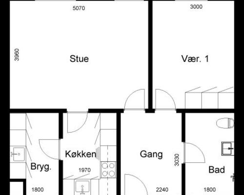 2 værelses lejlighed i Roslev