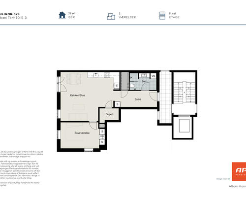 2 værelses lejlighed i Odense C