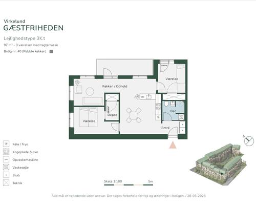 3 værelses lejlighed i Albertslund