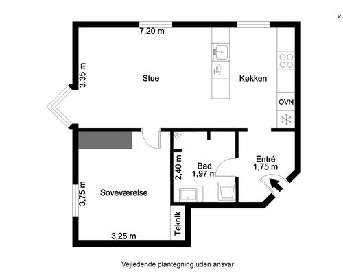 1 værelses lejlighed i Odense C