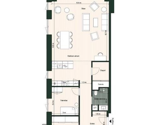 2 værelses lejlighed i Odense C